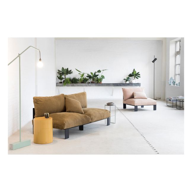 Sofá de 2 plazas de lino | Amarillo Mostaza
