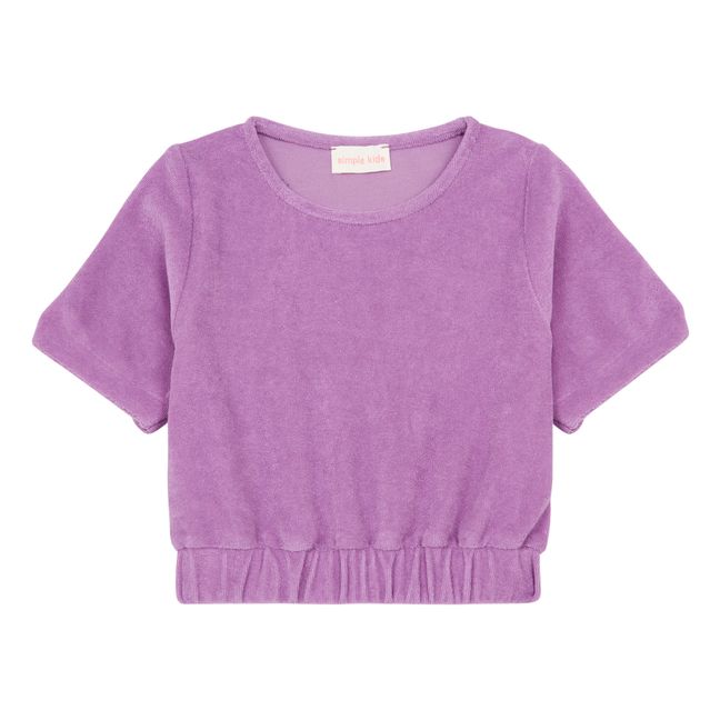 Frottee-T-Shirt  Violett