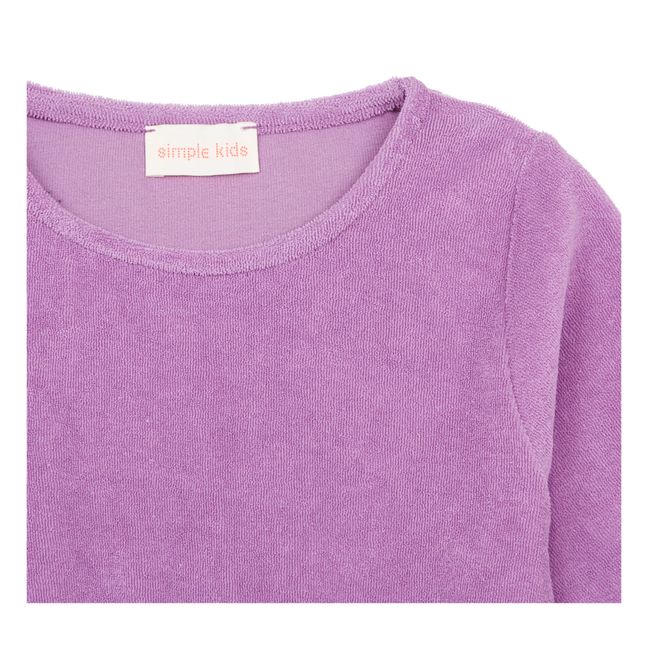 Frottee-T-Shirt  Violett