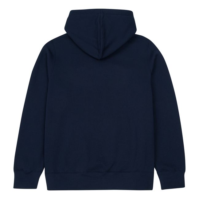 Hoodie Ian Crest Coton Bio | Bleu marine