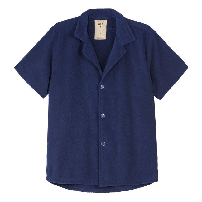 Cuba Terry Cloth Short Sleeve Shirt - Men’s Collection - Azul Marino