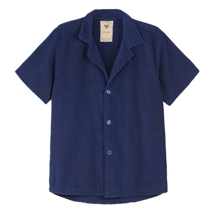 Cuba Terry Cloth Short Sleeve Shirt - Men’s Collection - Blu marino- Immagine del prodotto n°0