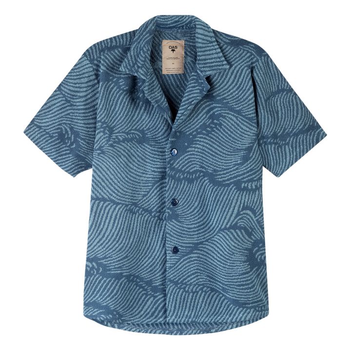 Wavy Cuba Short Sleeve Shirt - Men’s Collection - Blu  indaco- Immagine del prodotto n°0