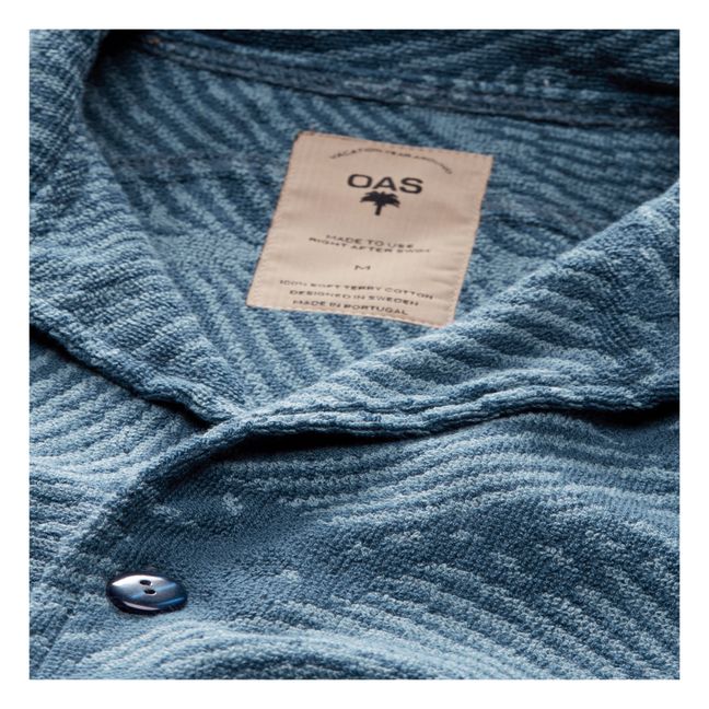 Wavy Cuba Short Sleeve Shirt - Men’s Collection - Indigo blue