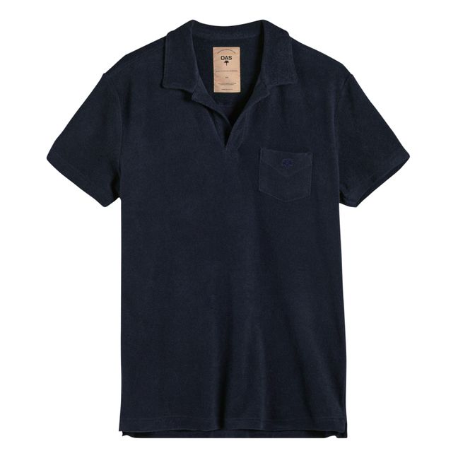 Terry Cloth Polo Shirt - Men’s Collection - Azul Marino