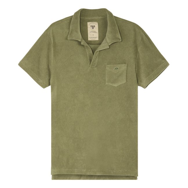 Terry Cloth Polo Shirt - Men’s Collection - Verde militare