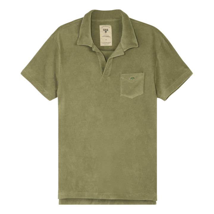 Terry Cloth Polo Shirt - Men’s Collection  | Khaki- Produktbild Nr. 0