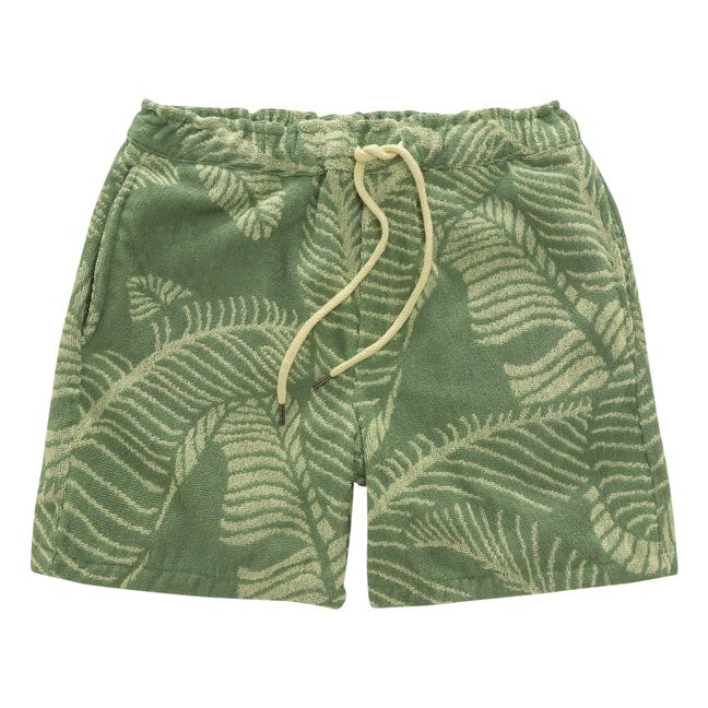 Banana Leaf Terry Cloth Shorts - Men’s Collection - Green