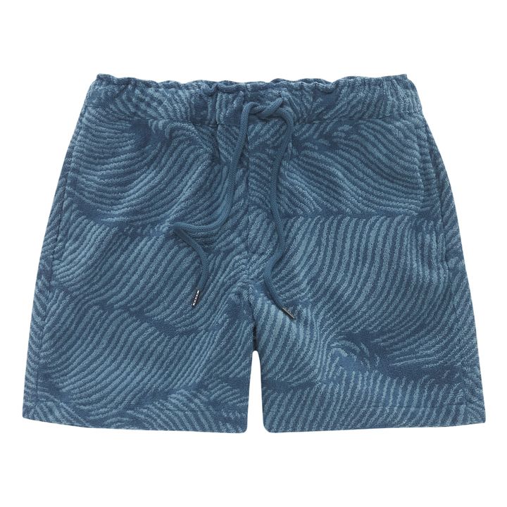 Wavy Terry Cloth Shorts - Men’s Collection  | Azul índigo- Imagen del producto n°0