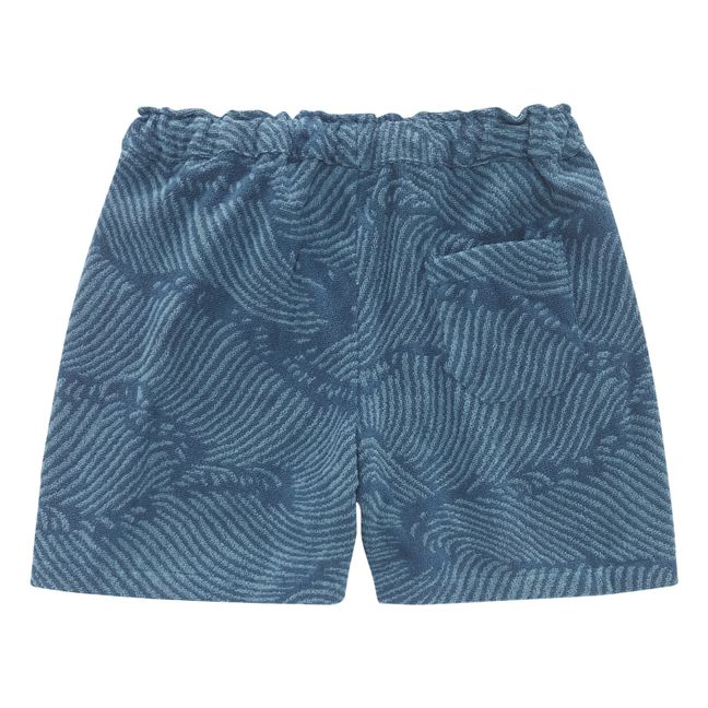 Wavy Terry Cloth Shorts - Men’s Collection - Blu  indaco