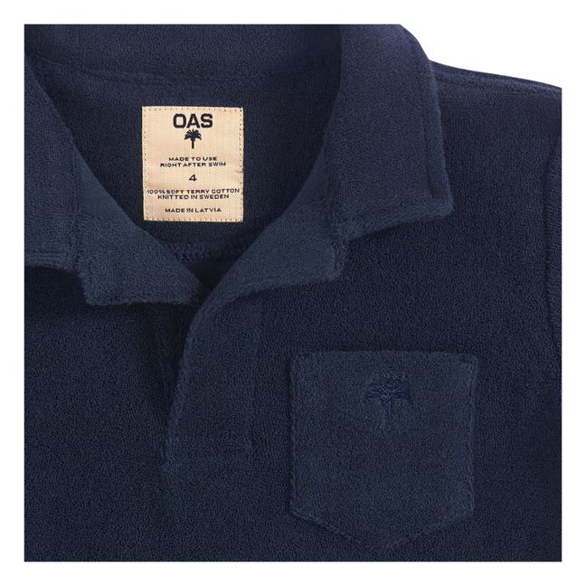 Terry Cloth Polo Shirt Blu marino