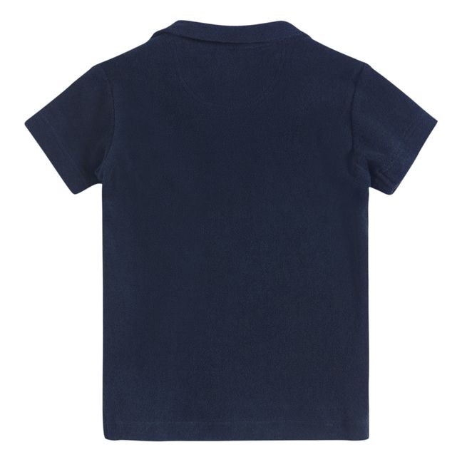 Terry Cloth Polo Shirt Navy