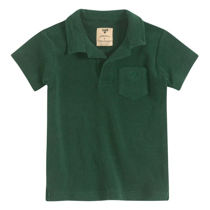 Terry Cloth Polo Shirt | Verde Abeto- Imagen del producto n°0