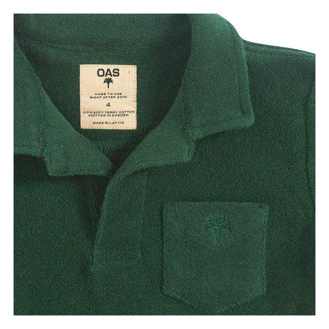 Terry Cloth Polo Shirt | Verde Abeto
