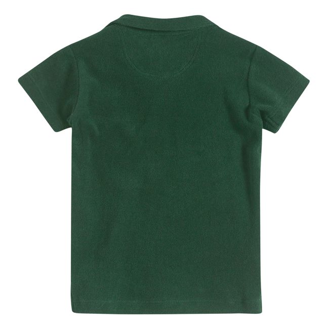 Terry Cloth Polo Shirt Verde foresta