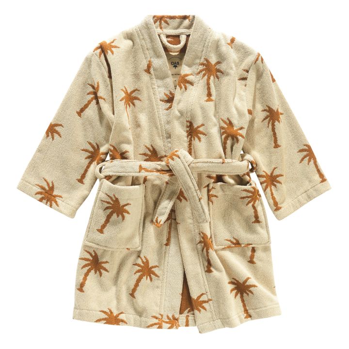 The Palmy Terry Cloth Bathrobe | Beige- Product image n°0