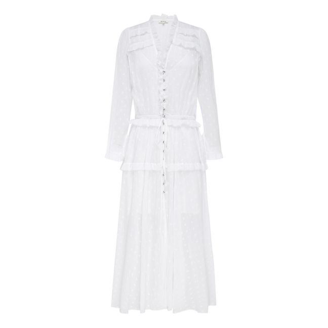 Maxi Kleid Peri mit Stickerei  Weiß