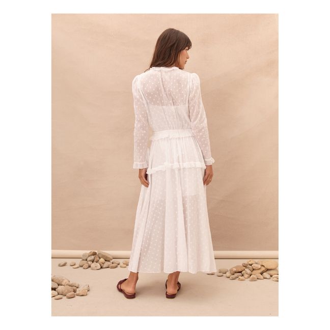 Peri Embroidered Maxi Dress Bianco