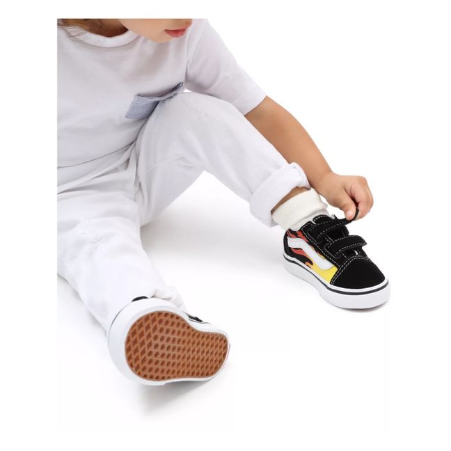 Sneakers, con strap, motivo fiamma, Old Skool  | Nero