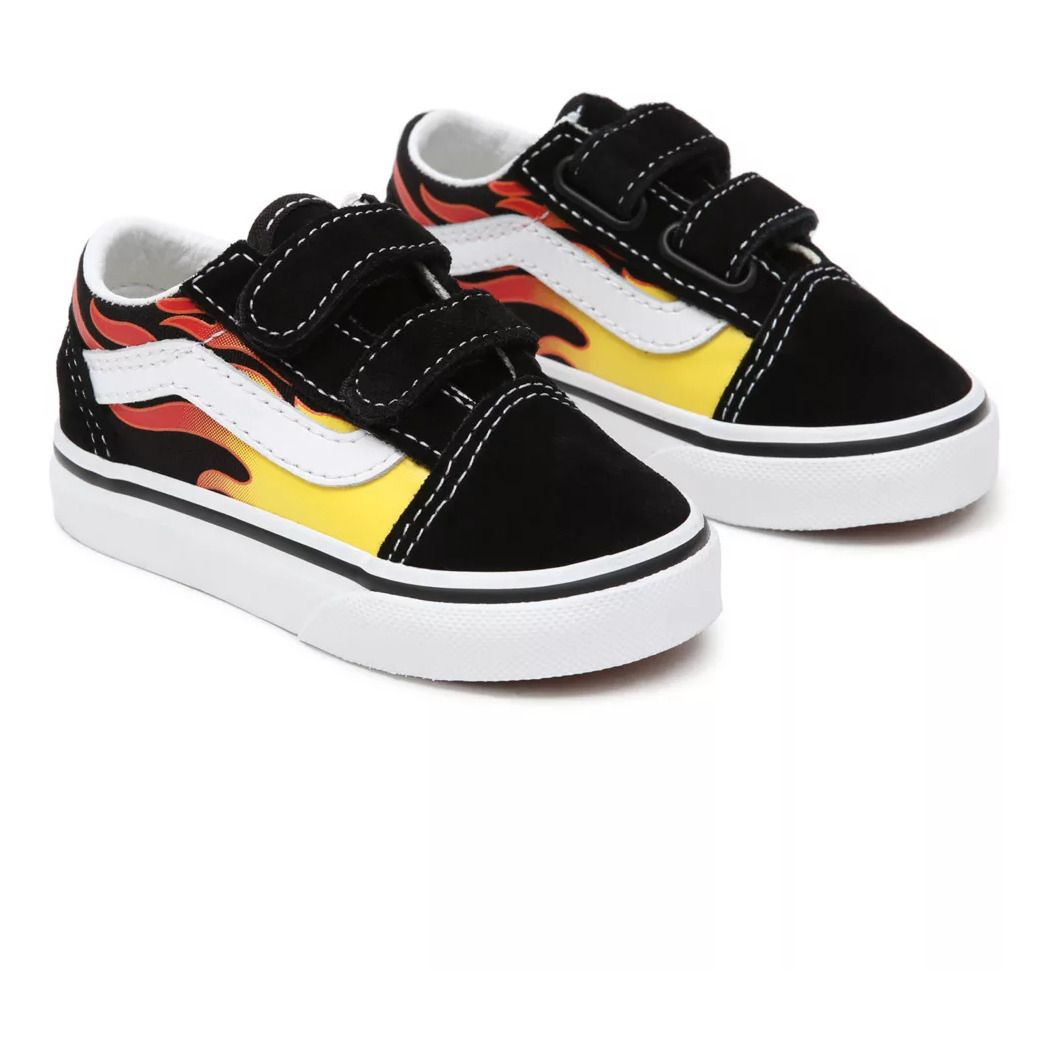 flame velcro vans