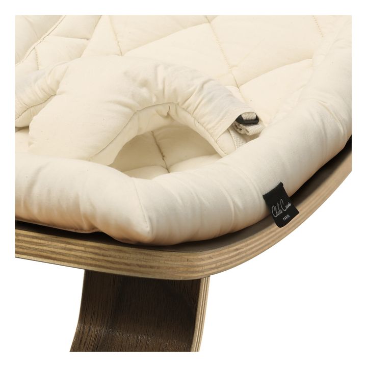 Levo Baby Bouncer - Walnut & Ecru Organic Cotton Cushion | Ecru- Product image n°2