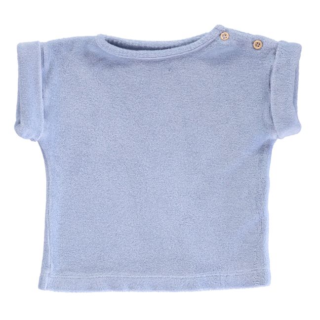 T-Shirt Frottee Bio-Baumwolle Laurier  | Blau