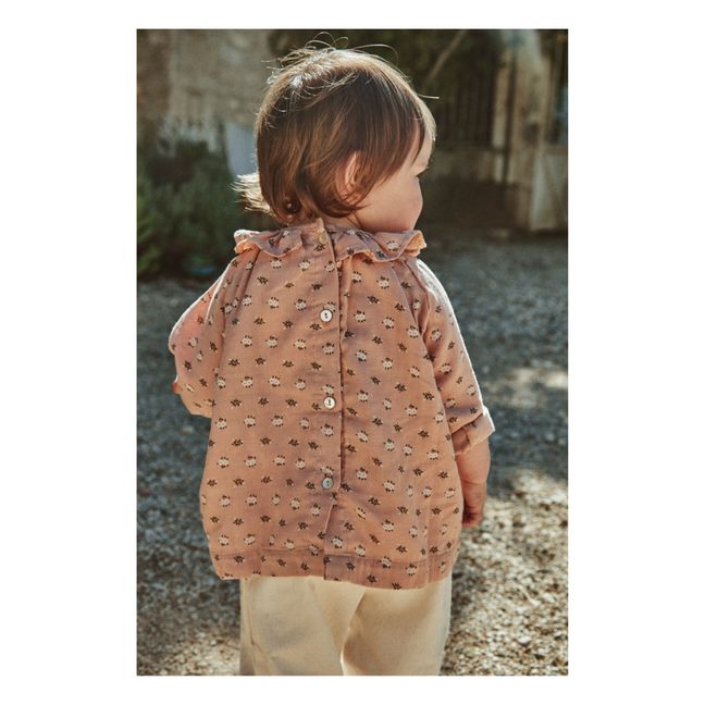 Hornbeam Double Organic Cotton Muslin Blouse | Pink