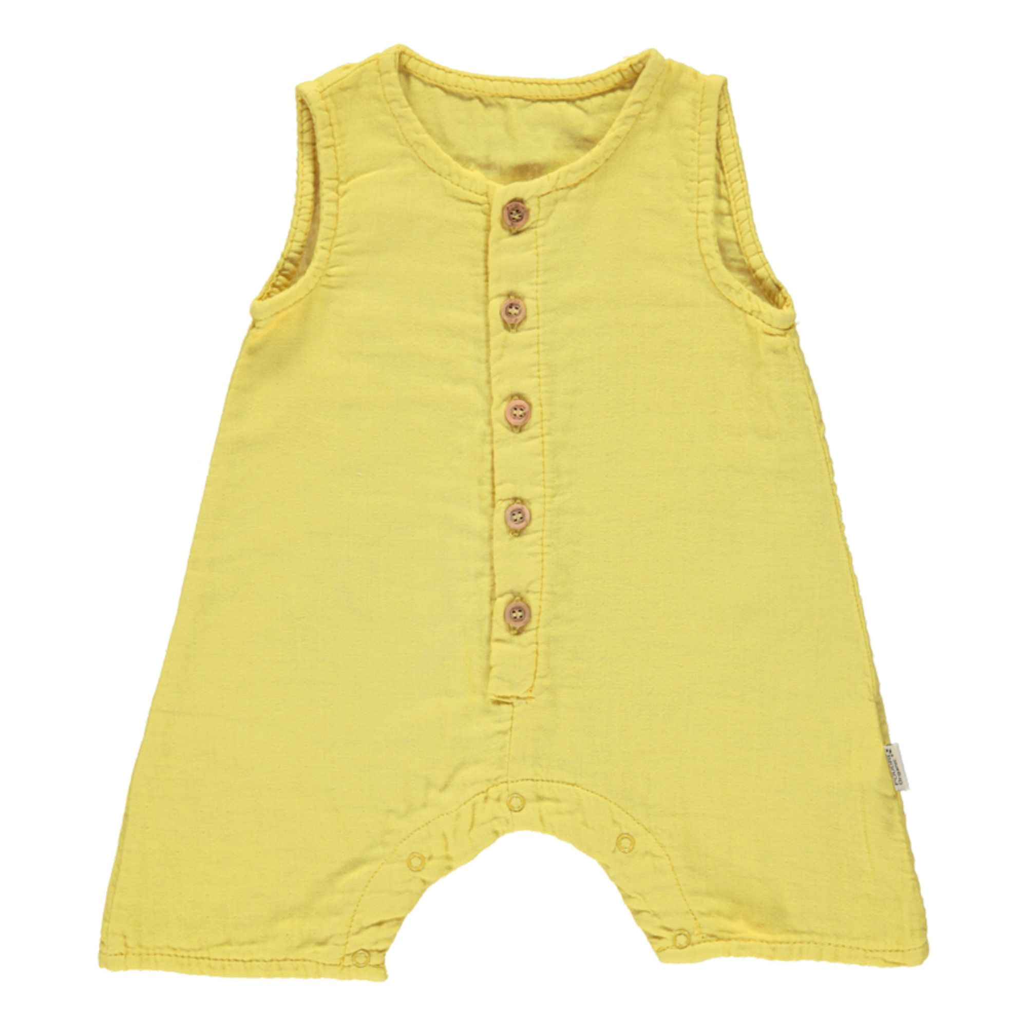 Pepper Double Organic Cotton Muslin Playsuit | Amarillo- Imagen del producto n°0