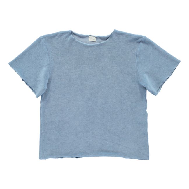 Camiseta de tejido rizo y algodón orgánico Bouleau | Azul