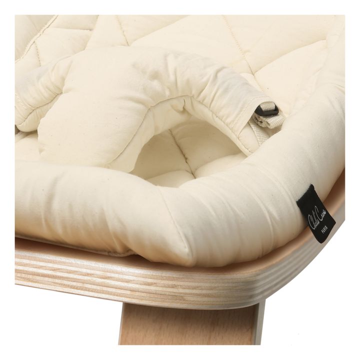 Levo Baby Bouncer - Beech & Ecru Organic Cotton Cushion | Ecru- Product image n°3