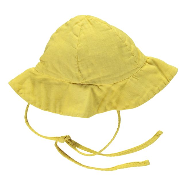 Sombrero doble gasa de algodón Pivoine Amarillo