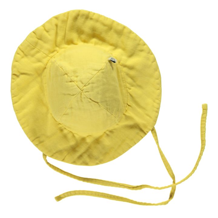 Peony Double Cotton Muslin Hat | Yellow- Product image n°3