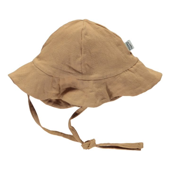 Peony Double Cotton Muslin Hat | Camel- Product image n°0