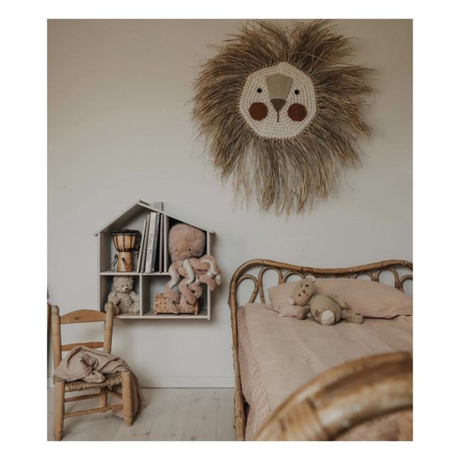 Raffia Hanging Lion Decoration | Brown