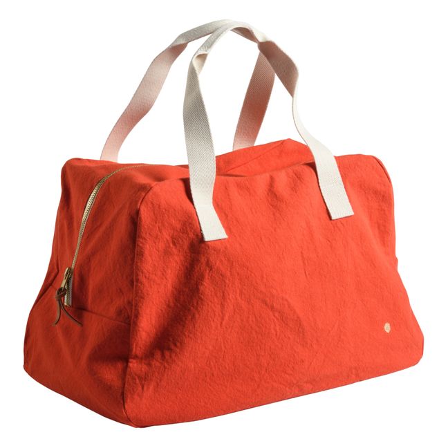 Iona Organic Cotton Overnight Bag | Vermillion