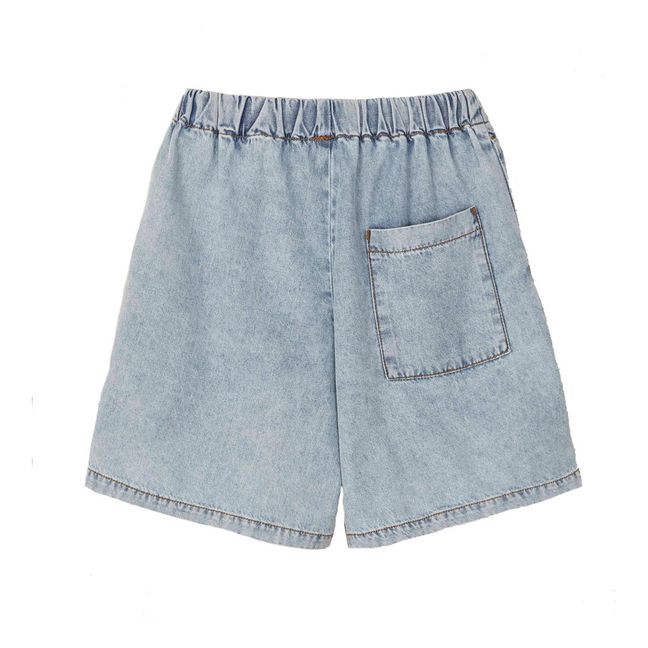 Organic Cotton Flared Shorts | Denim blue