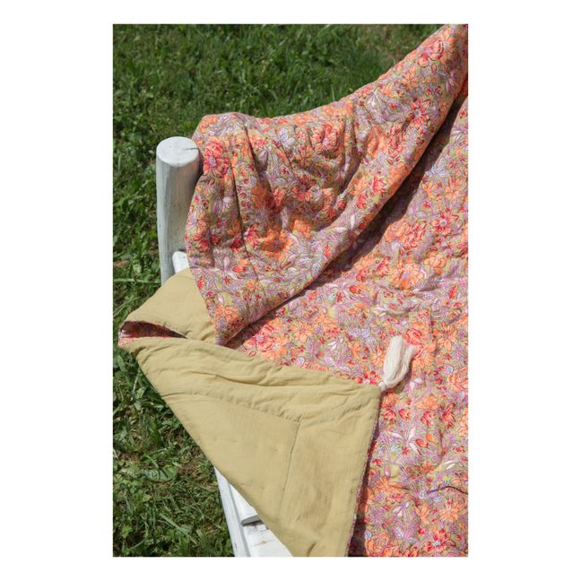 Enoha Reversible Organic Cotton Blanket Pfirsichfarben