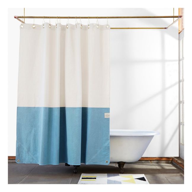 The Orient Organic Cotton Shower Curtain Light Blue
