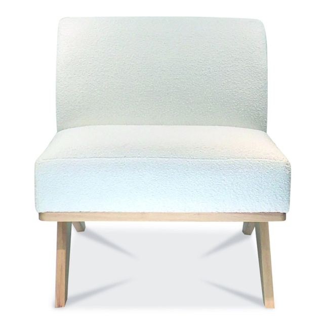 Singulier Bouclé Lounge Chair White