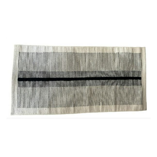 Bedruckter Teppich aus Baumwolle | Schwarz