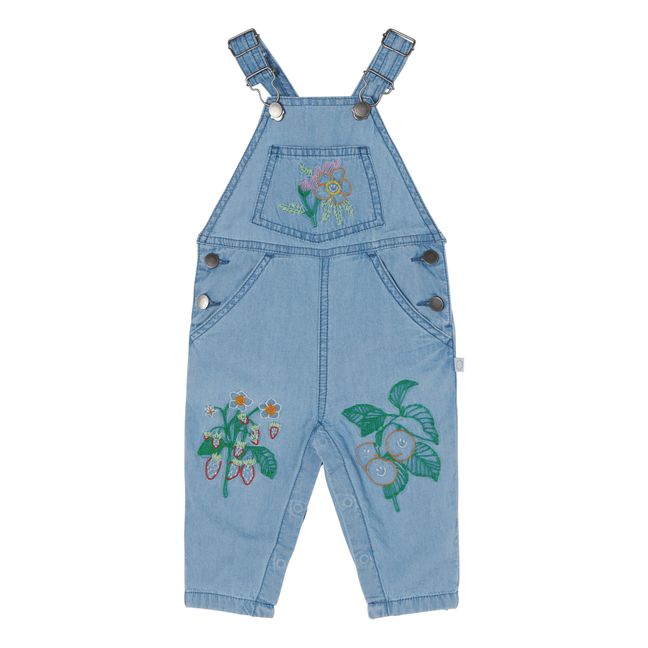 Floral Chambray Overalls Denim