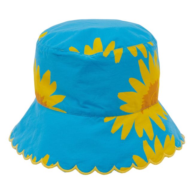 Organic Cotton Sunflower Bucket Hat Blue