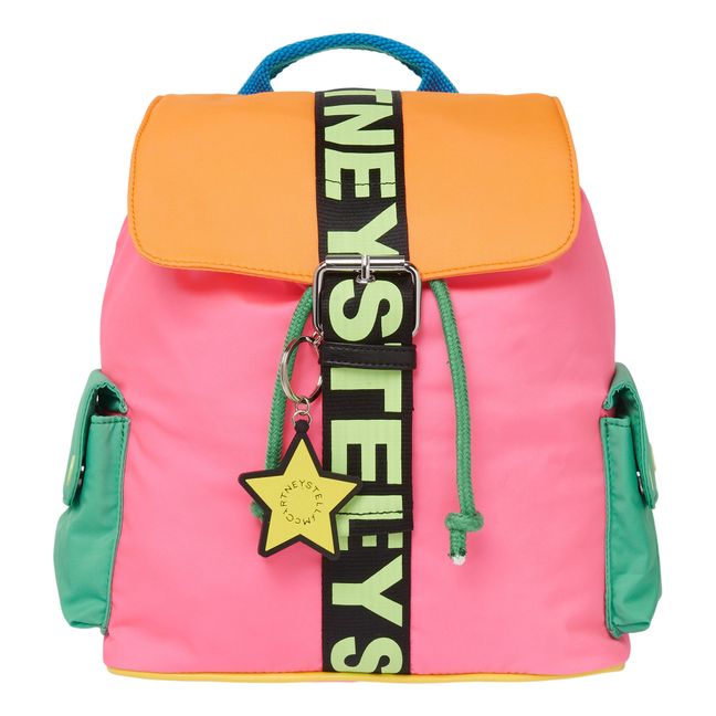 Recycled Polyamide Colourblock Backpack Pink