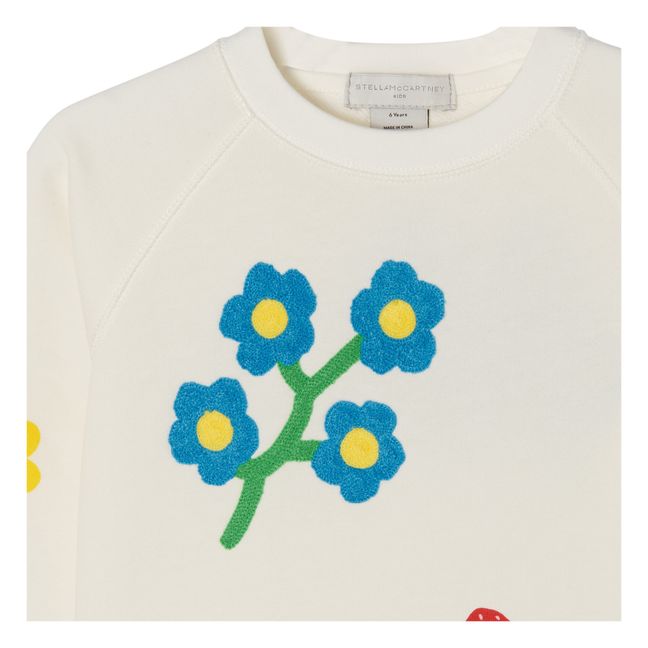 Sweatshirt Blumen Bio-Baumwolle Weiß