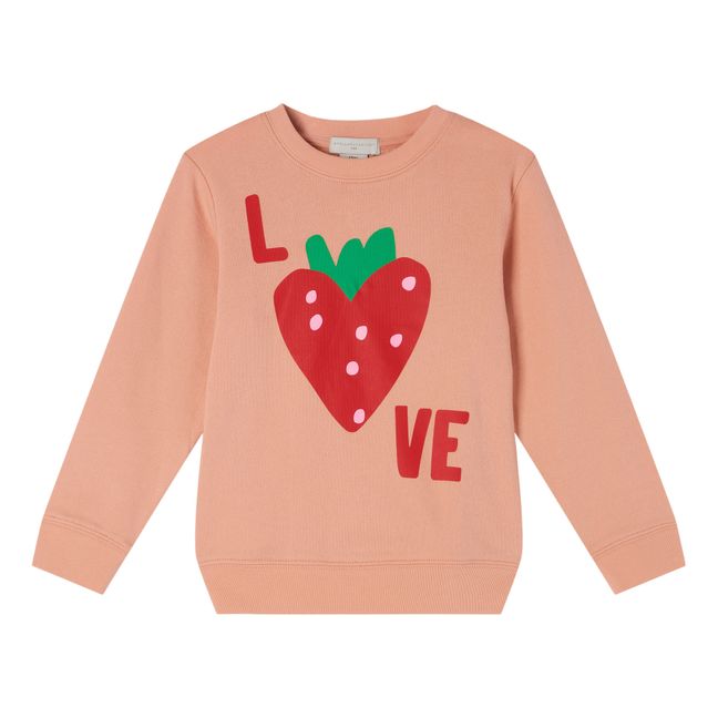 Organic Cotton Strawberry Love Sweatshirt Pink