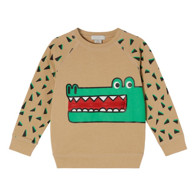 Sweatshirt Krokodil Bio-Baumwolle Karamel