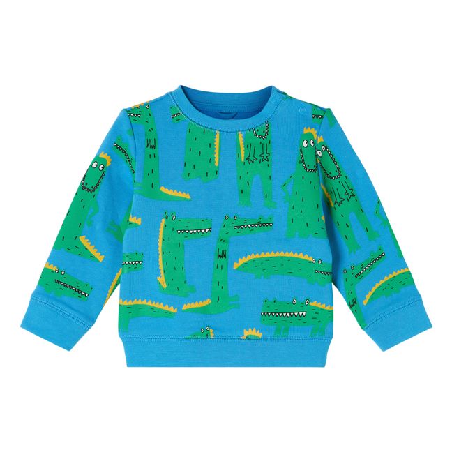 Sweatshirt Krokodil Bio-Baumwolle Blau