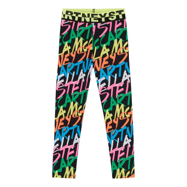 Recycled Polyamide Logo Leggings - Active Wear Collection - Black