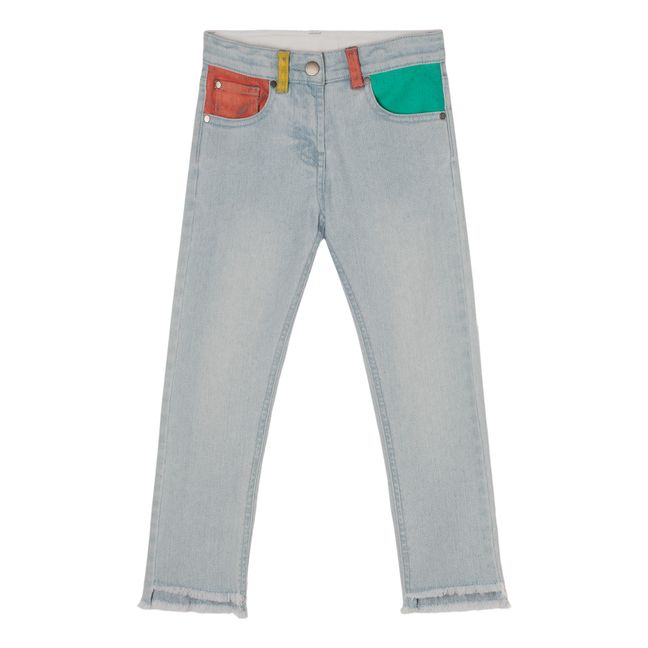 Jeans Colorblock Bio-Baumwolle Grau