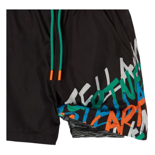 Pantaloncini Logo in tessuto riciclato - Collezione Active Wear - Nero